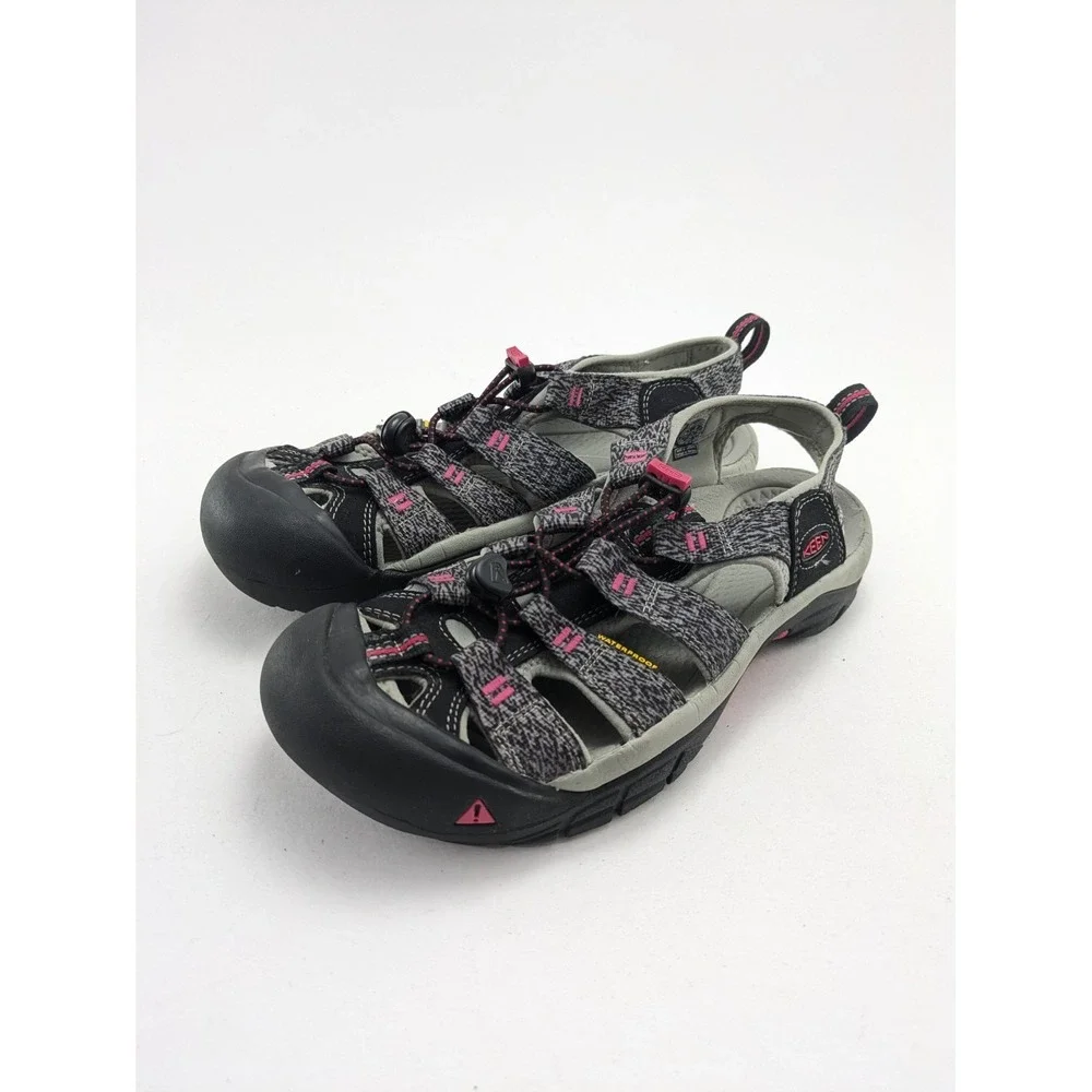Womens Keen Newport H2 Fisherman Gray Pink Boat Shoes Sandals 1016288 Size 9